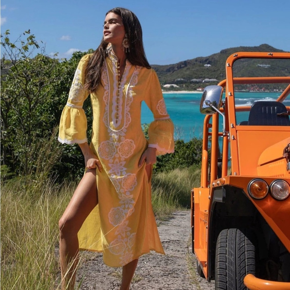Yellow Embroidered Dress